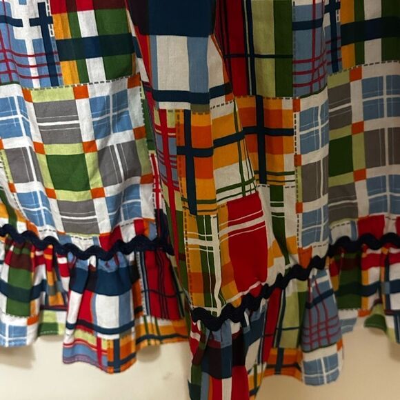 "Banana Split” Nautical Plaid Smocked Dress  size 6 - Picture 3 of 6